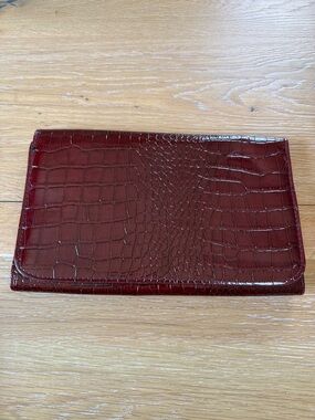 Croc-Embossed Burgundy Wallet